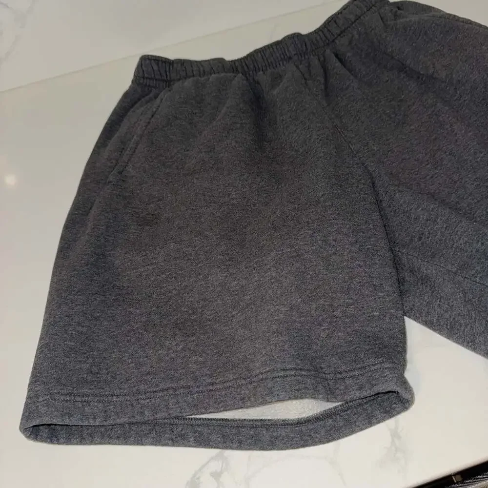Nike Men's Dark Gray Fleece Swoosh Logo Athletic Shorts Size Large